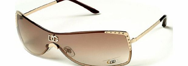 D.G DG  Ladies Designer Womens Sunglasses - Gold with Brown Smoke Mirror Flash Lens - Ladies Eyewear Season 2013