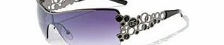 D.G Eyewear - Ladies Womens Large Metal Oversized Celebrity Style Fashion Sunglasses - Full 100% UV Protection - Available in 6 Colours (Black amp; Silver Metal Frame \ Smoked Lenses)