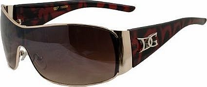 DG Eyewear DG Mens Designer Wrap Visor Fashion Tort Sunglasses 