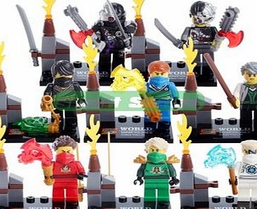 DHG Ninjago 8 Piece Mini Figure Set Fits With Lego Playsets