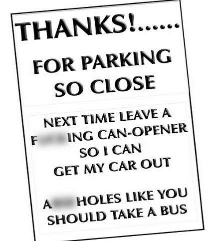Diabolical Thanks For Parking Memo Pad Rude Funny Car Gifts