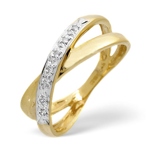 Diamond Essentials 0.05 Ct Diamond Ring In 9 Carat Yellow Gold