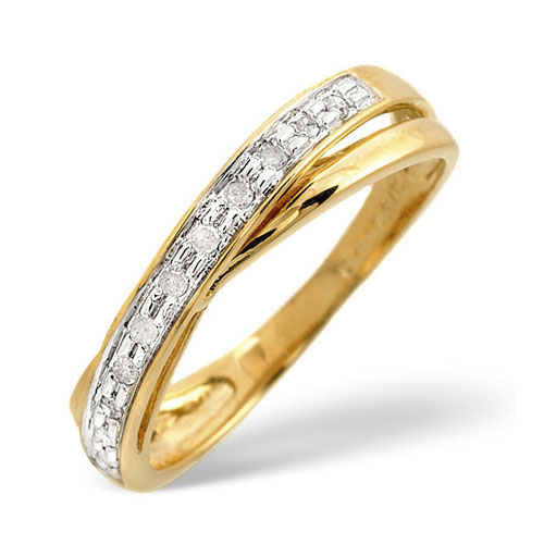Diamond Essentials 0.08 Ct Diamond Ring In 9 Carat Yellow Gold