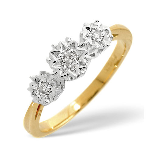 Diamond Essentials 0.10 Ct Diamond Ring In 9 Carat Yellow Gold