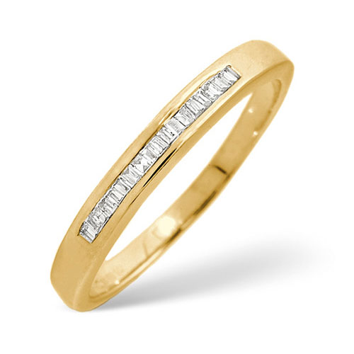 Diamond Essentials 0.10 Ct Half Eternity Diamond Ring In 9 Carat Yellow Gold