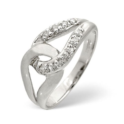 Diamond Essentials 0.13 Ct Diamond Ring In 9 Carat White Gold