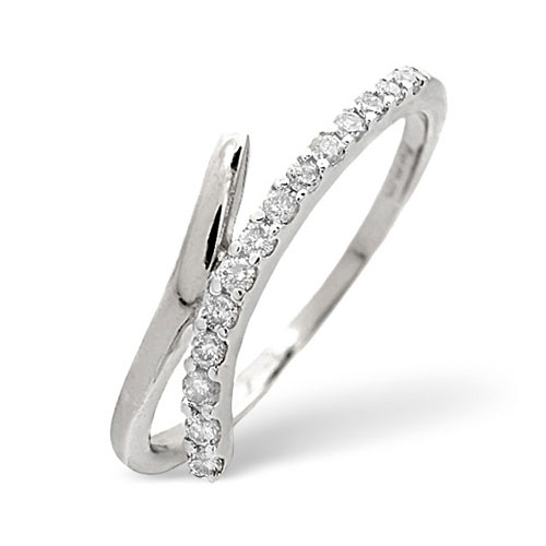 Diamond Essentials 0.15 Ct Diamond Crossover Ring In 9 Carat White Gold