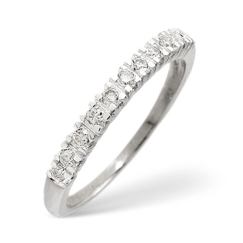 Diamond Essentials 0.15 Ct Half Eternity Diamond Ring In 9 Carat White Gold
