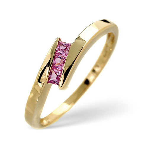 0.2 Ct Pink Sapphire Ring In 9 Carat Yellow Gold
