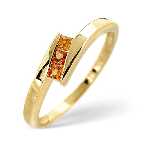 Diamond Essentials 0.2 Ct Yellow Sapphire Ring In 9 Carat Yellow Gold