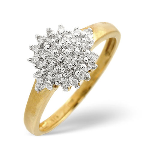 Diamond Essentials 0.20 Ct Diamond Ring In 9 Carat Yellow Gold