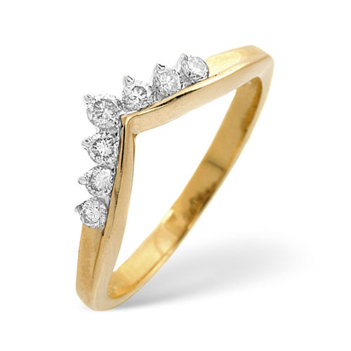 Diamond Essentials 0.20 Ct Diamond Wishbone Ring In 9 Carat Yellow Gold