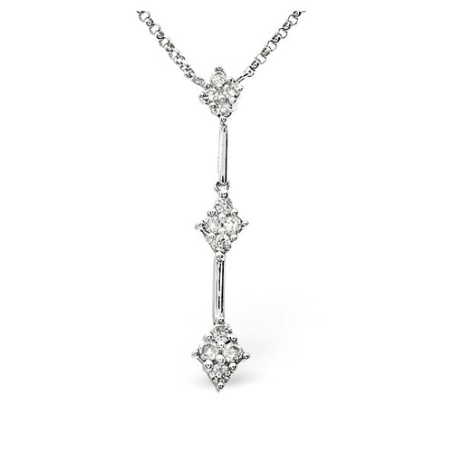 Diamond Essentials 0.25 Ct Diamond Drop Necklace In 9 Carat White Gold