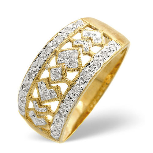 Diamond Essentials 0.25 Ct Diamond Ring In 9 Carat Yellow Gold