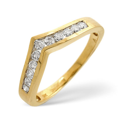 Diamond Essentials 0.27 Ct Diamond Wishbone Ring In 9 Carat Yellow Gold