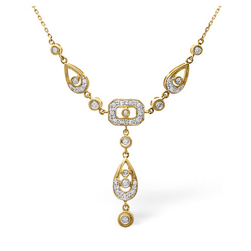 Diamond Essentials 0.30 Ct Diamond Necklace In 9 Carat Yellow Gold
