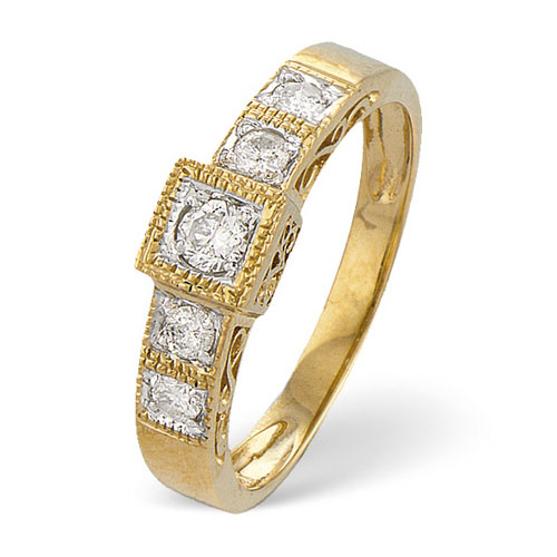 Diamond Essentials 0.31 Ct Diamond Ring In 9 Carat Yellow Gold