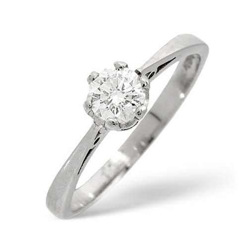 Diamond Essentials 0.35 Ct Solitaire Diamond Ring In 9 Carat White Gold