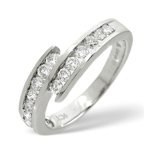 Diamond Essentials 0.50 Ct Crossover Diamond Ring In 9 Carat White Gold