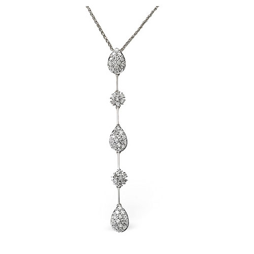 Diamond Essentials 0.76 Ct Diamond Drop Necklace In 9 Carat White Gold