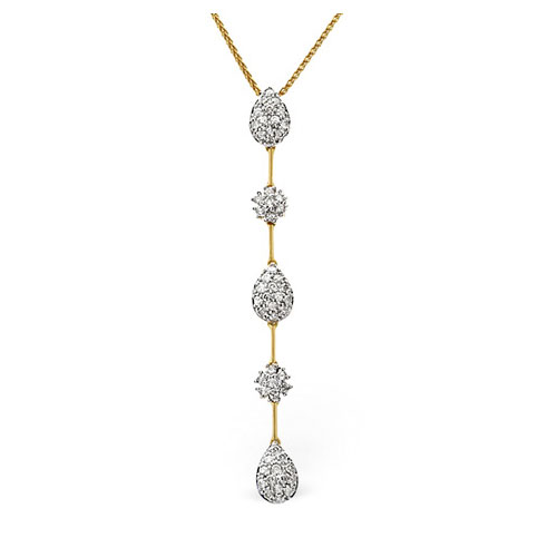 Diamond Essentials 0.76 Ct Diamond Drop Necklace In 9 Carat Yellow Gold
