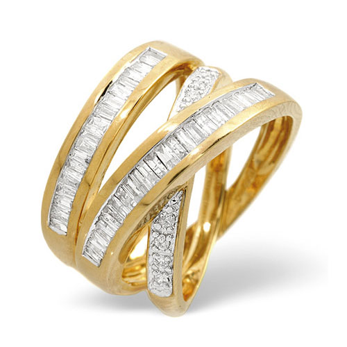 Diamond Essentials 0.85 Ct Diamond Ring In 9 Carat Yellow Gold