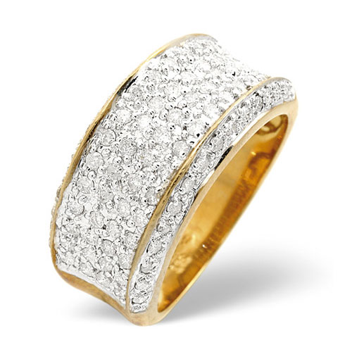 0.94 Ct Diamond Ring In 9 Carat Yellow Gold