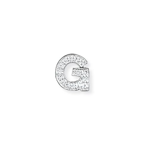 Diamond G Initial Pendant In 9 Carat White Gold