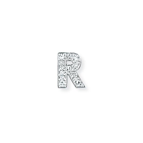 Diamond Essentials Diamond R Initial Pendant In 9 Carat White Gold