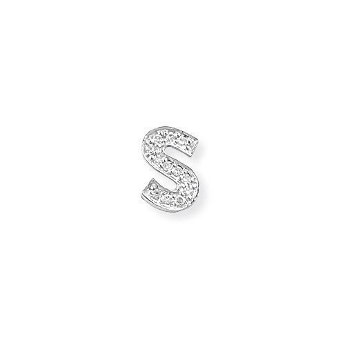Diamond S Initial Pendant In 9 Carat White Gold