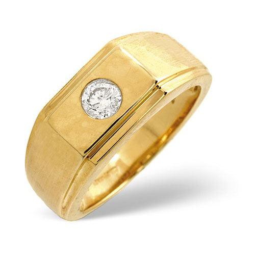 Diamond Essentials Gents Diamond Solitaire Ring In 9 Carat Yellow Gold