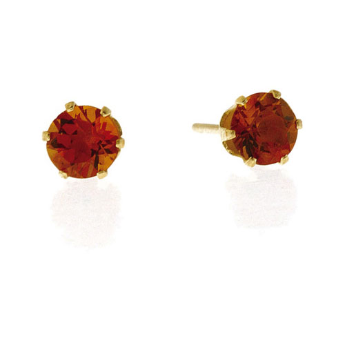Diamond Essentials Golden Citrine Stud Earrings In 9 Carat Yellow Gold