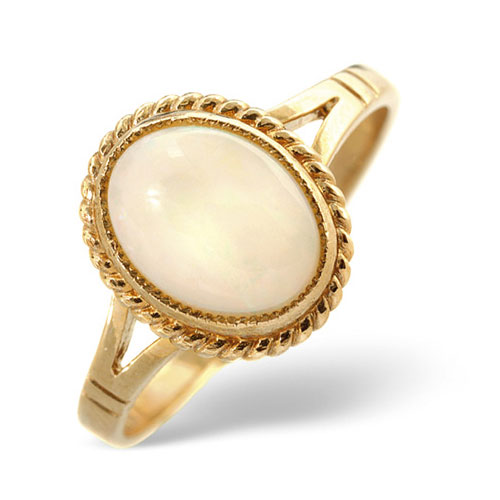 Diamond Essentials Opal Ring In 9 Carat Yellow Gold