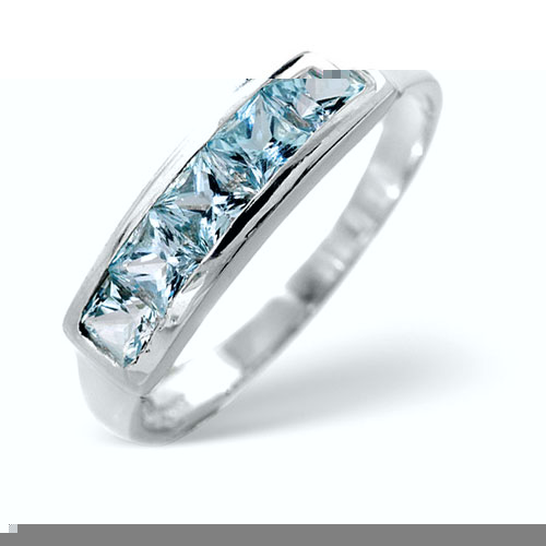 Diamond Essentials Sky Blue Topaz Ring In 9 Carat White Gold