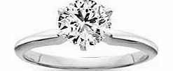 Diamond Manufacturers 1.02 Carat F/SI1 Round Brilliant Certified Diamond Solitaire Engagement Ring in Platinum