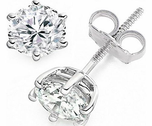 Diamond Manufacturers 2/3 Carat F/VS1 Round Brilliant Certified Diamond Solitaire Stud Earrings in Platinum