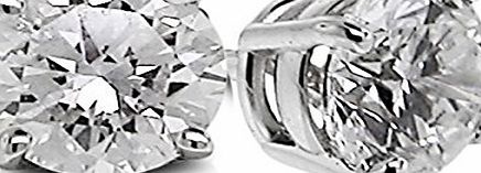 - 1/2 Carat Total Weight Solitaire Diamond Earrings GH/I2-I3 14K White Gold