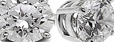 Diamond Studs Forever - 1/4 Carats Total Weight Solitaire Diamond Earrings GH/I2-I3 14K White Gold