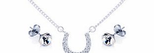Diamond Style Swarovski Horse shoe Swarovski pendant and stud set