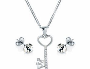 Diamond Style Swarovski Key Swarovski pendant and stud set