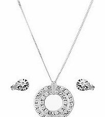 Diamond Style Swarovski Swarovski halo necklace and solo studs