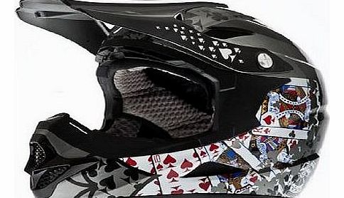 Diamondback Full Face BMX Cycle Helmet (Spades Black Top, Large)
