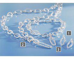 DIAMONDS BY DESIGN silver cubic zirconia set elliptic earrings