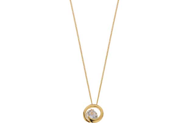 Diamonite 18ct Gold Plated Sterling Silver CZ
