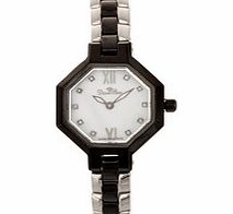 Diamstars Black and silver-tone bracelet watch