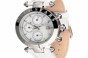 Hollywood silver-tone and diamond watch