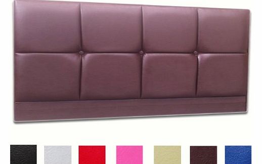  4FT6 DOUBLE FAUX LEATHER HEADBOARD WITH MATCHING BUTTONS - CHOICE OF 7 COLOURS (CREAM)