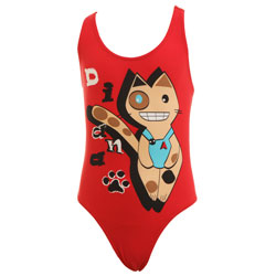 Girls Neko Swimsuit - Red