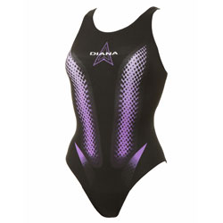 Hoops Swimsuit - Black and Purple