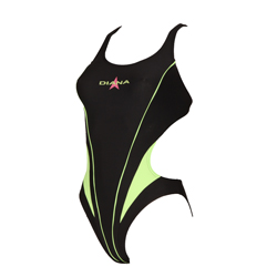 Diana Jade Swimsuit - Black and Lime
